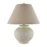 Modern European furniture - Ceramic Beige Linen Table Lamp - www.oroa.com
