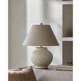 Modern European furniture - Ceramic Beige Linen Table Lamp - www.oroa.com