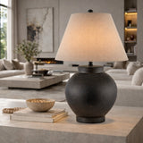 Modern European furniture - Ceramic Beige Linen Table Lamp - www.oroa.com
