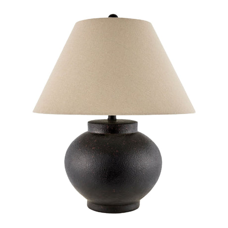 Modern European furniture - Ceramic Beige Linen Table Lamp - www.oroa.com