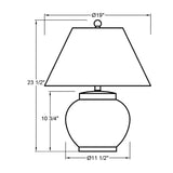 Modern European furniture - Ceramic Beige Linen Table Lamp - www.oroa.com