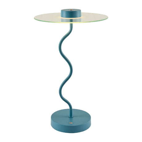 Modern European furniture - Blue Wavy Accent Table Lamp - www.oroa.com