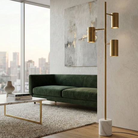   Gold 3-Light Accent Floor Lamp | Oroa.com