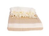 Handwoven Alpaca Throw Blanket - Tobacco & Wheat - OROA