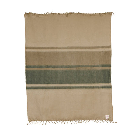 Handwoven Alpaca Throw Blanket - Tobacco Olive & Khaki - OROA