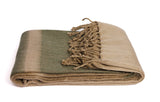 Handwoven Alpaca Throw Blanket - Tobacco Olive & Khaki - OROA