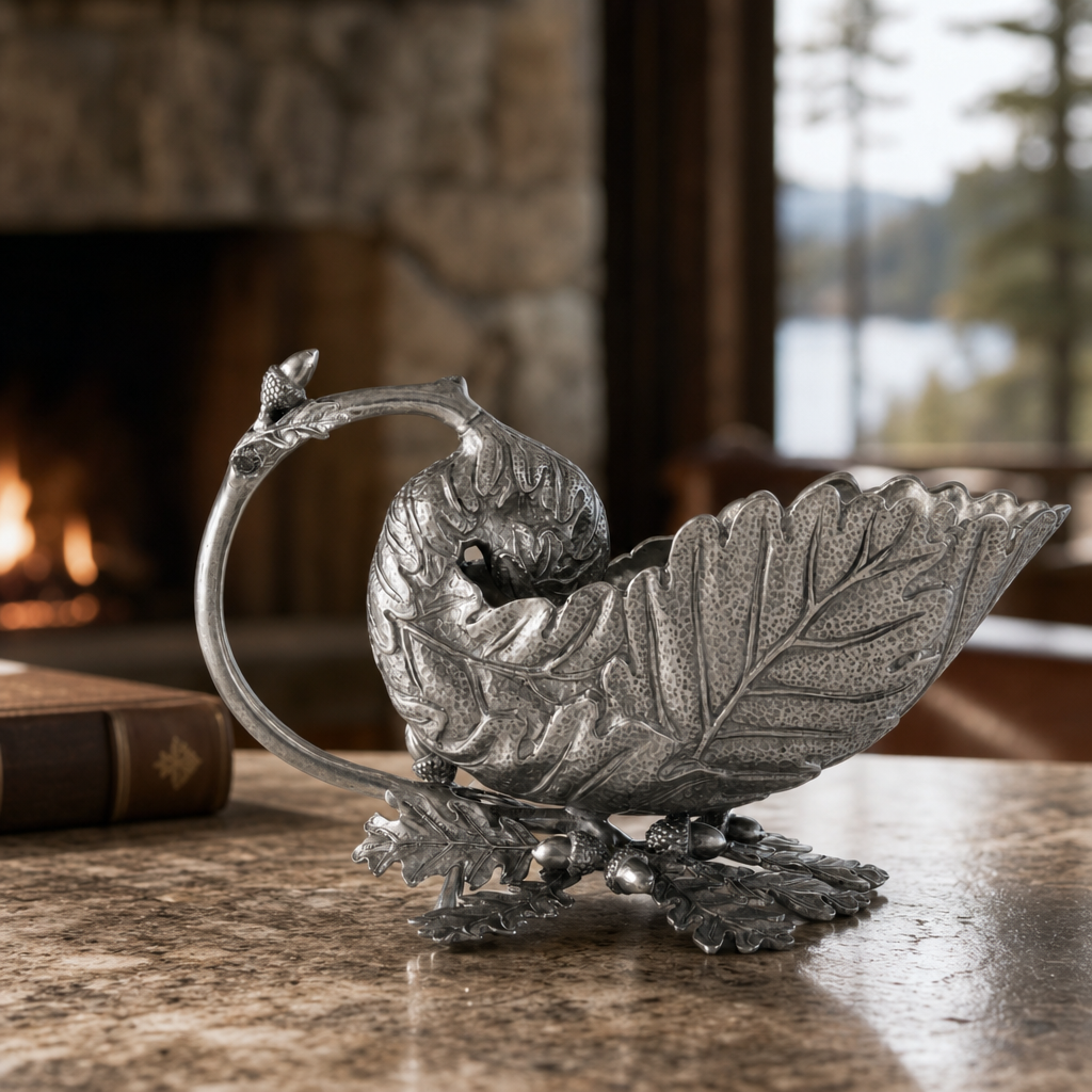Pure Pewter Oak Leaf Gravy Boat - OROA