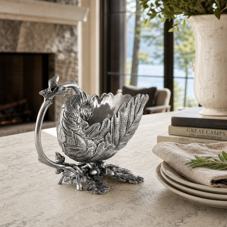 Pure Pewter Oak Leaf Gravy Boat - OROA