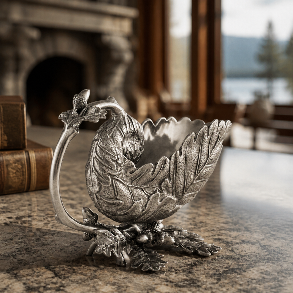 Pure Pewter Oak Leaf Gravy Boat - OROA