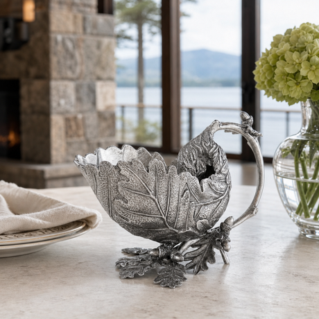 Pure Pewter Oak Leaf Gravy Boat - OROA
