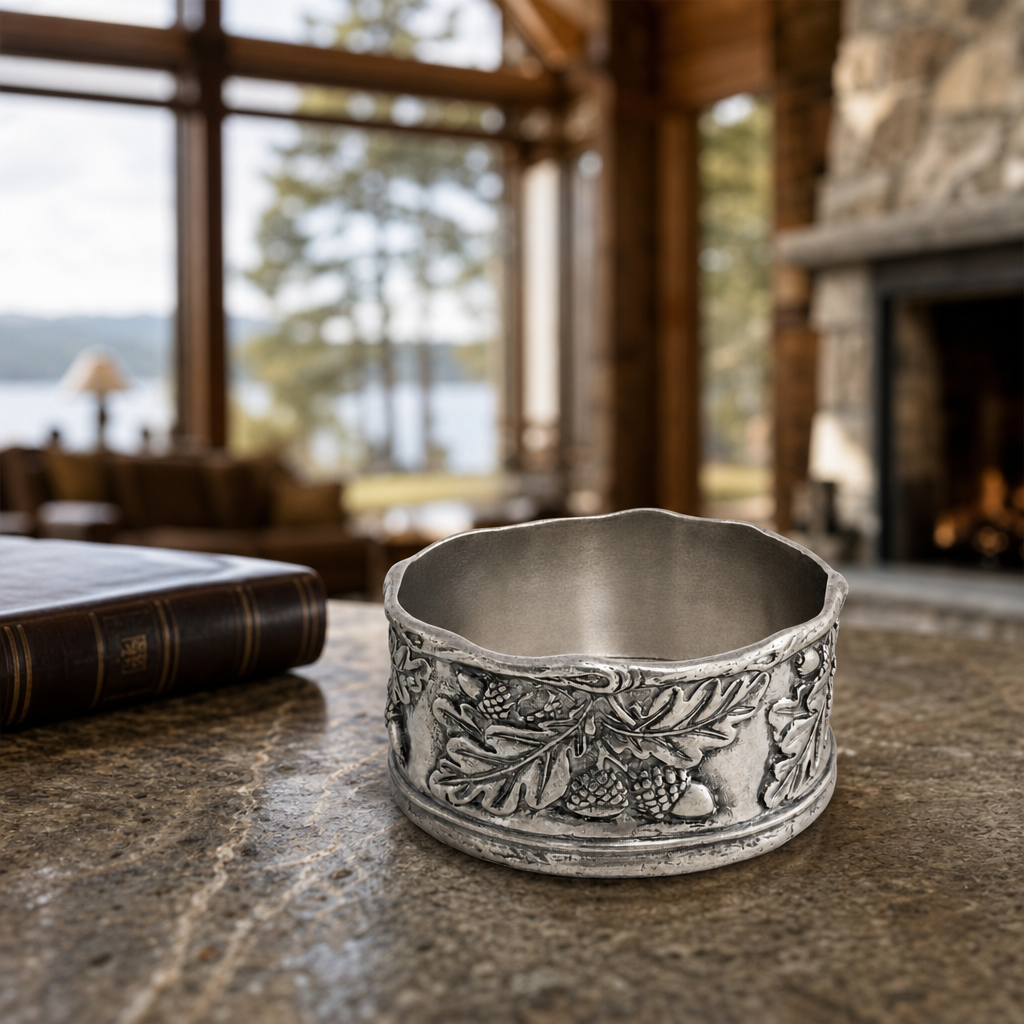 Acorn Oak & Leaf Pewter Wine Coaster - OROA