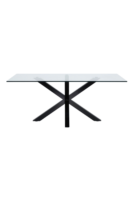 Black Legged Glass Dining Table | La Forma Argo | Oroa.com