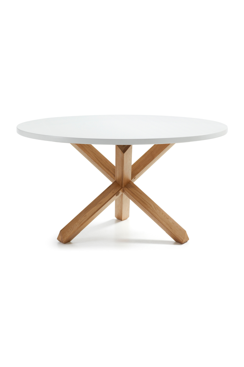 White Round Mikado Leg Dining Table | La Forma Lotus | Oroa.com