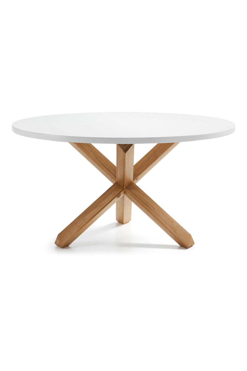 White Round Mikado Leg Dining Table | La Forma Lotus | Oroa.com