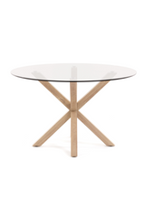 (Open Box) Round Glass Top Dining Table  | La Forma Full Argo