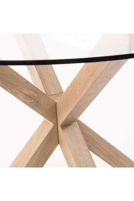 Round Glass Top Dining Table  | La Forma Full Argo