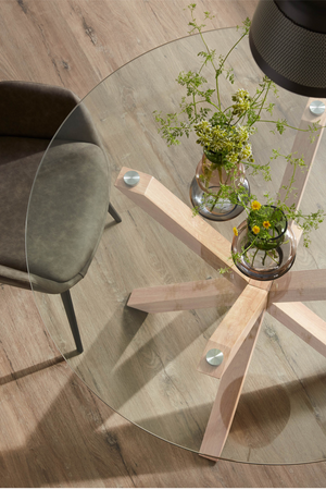   (Open Box) Round Glass Top Dining Table | Oroa.com