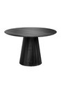 Round Black Teak Wood Pedestal Dining Table L | La Forma Jeanette | Oroa.com