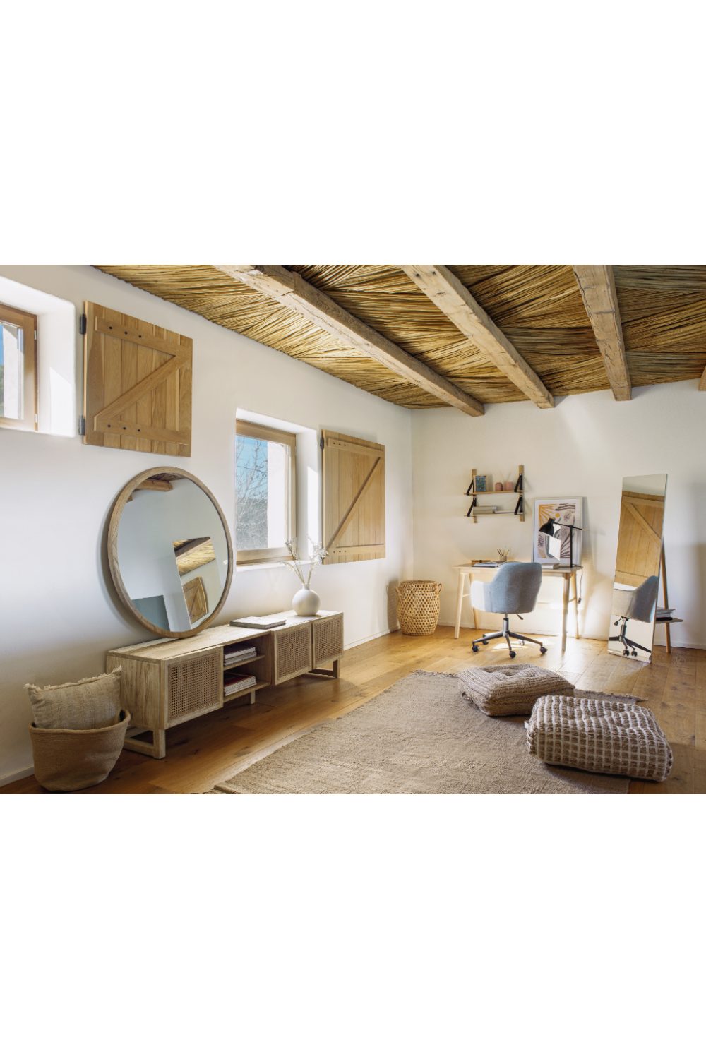 Mindi Wood & Rattan Media Unit | La Forma Rexit | Oroa.com