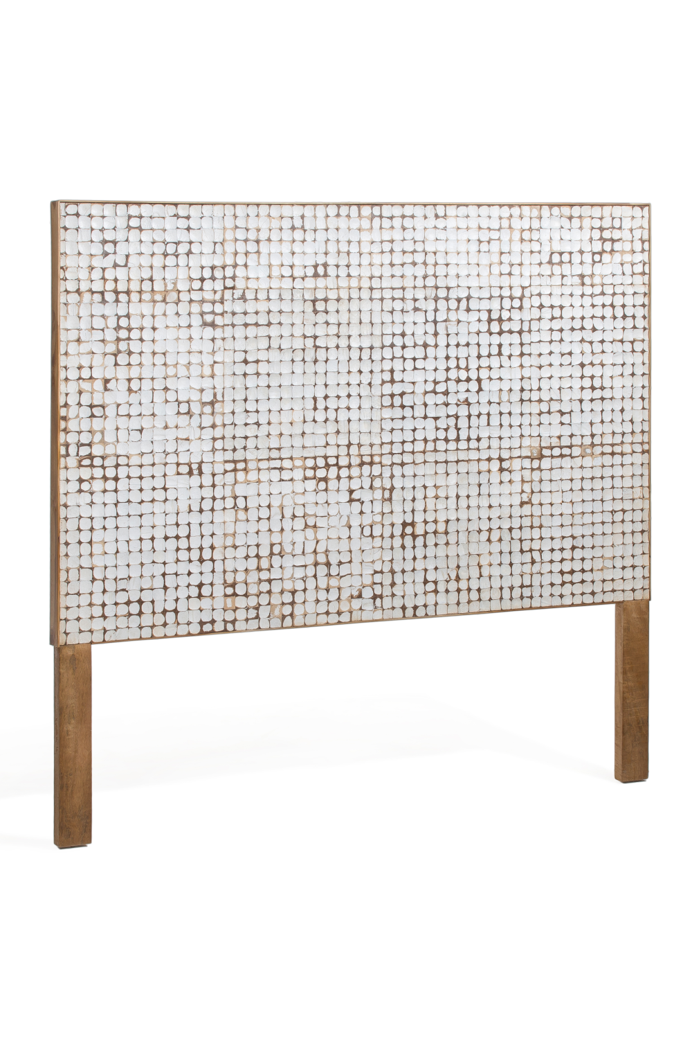   White Coconut Shell Queen Headboard 63" | Oroa.com