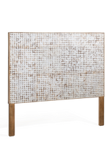 White Coconut Shell Queen Headboard 63" | La Forma Kron | Oroa.com
