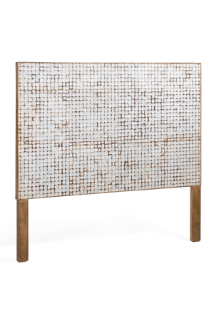   White Coconut Shell Queen Headboard 63" | Oroa.com