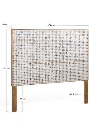   White Coconut Shell Queen Headboard 63" | Oroa.com