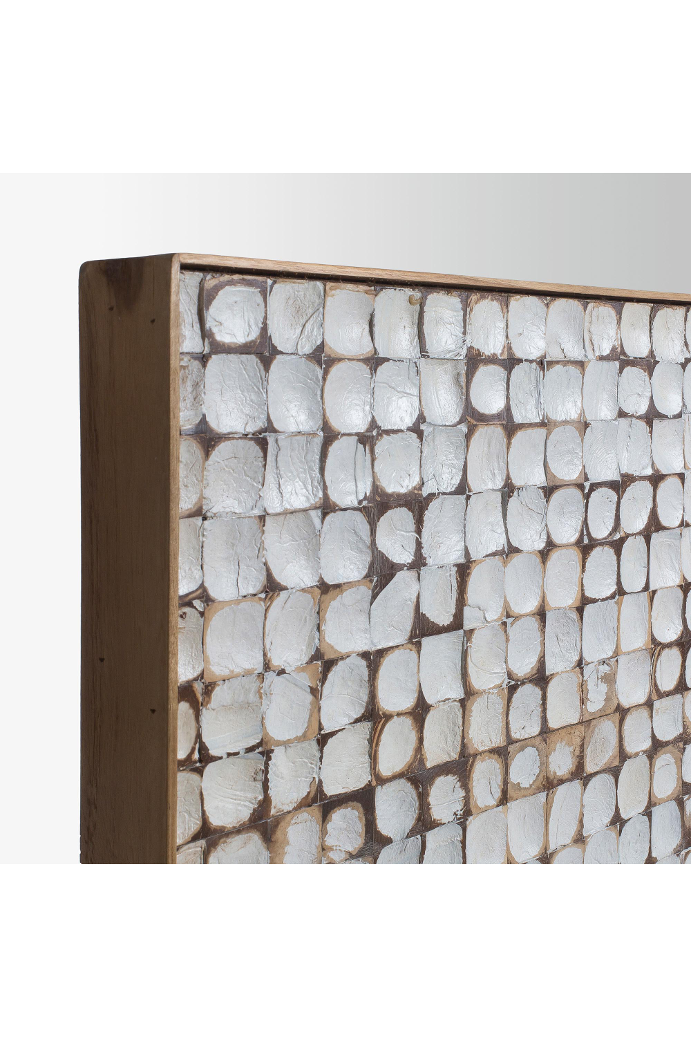   White Coconut Shell Queen Headboard 63" | Oroa.com