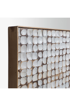   White Coconut Shell Queen Headboard 63" | Oroa.com