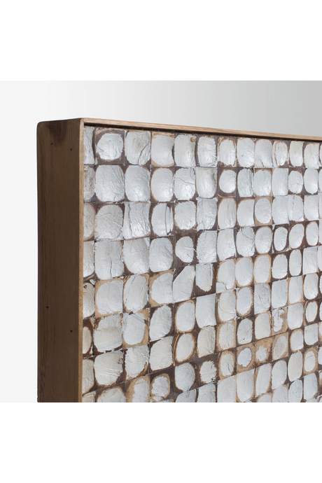 White Coconut Shell Queen Headboard 63" | La Forma Kron | Oroa.com