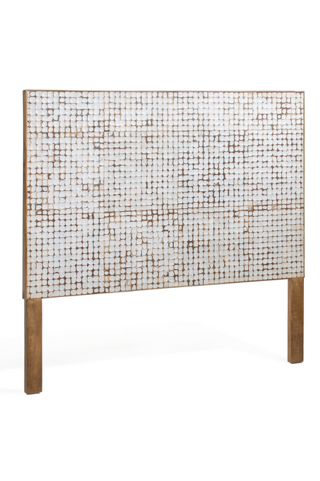   White Coconut Shell Queen Headboard 63" | Oroa.com