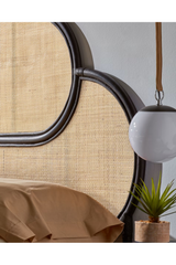 Black Weaved Rattan Queen Headboard 67" | La Forma Lalita | Oroa.com
