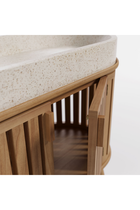 Oval Wooden Vanity Unit | La Forma Rokia