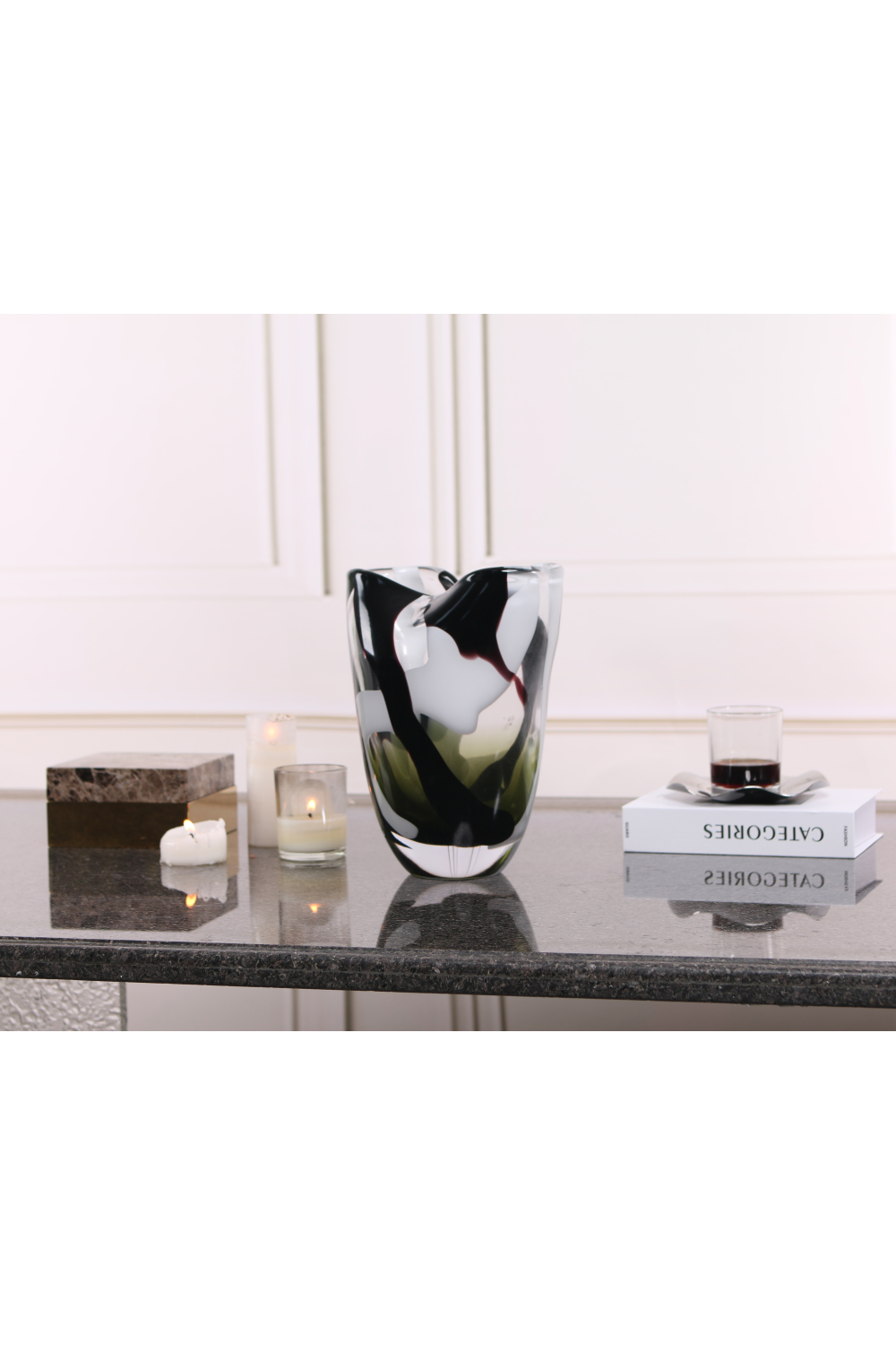 Black Glass Vase | Liang & Eimil Natasha | Oroa.com