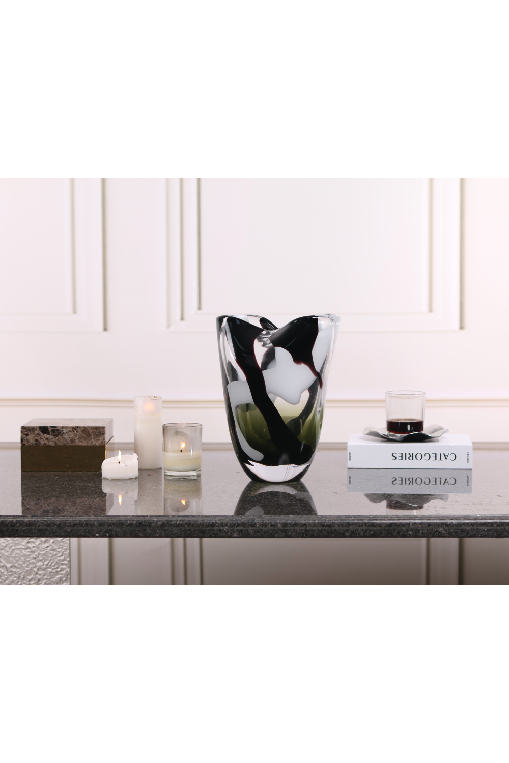 Black Glass Vase | Liang & Eimil Natasha | Oroa.com