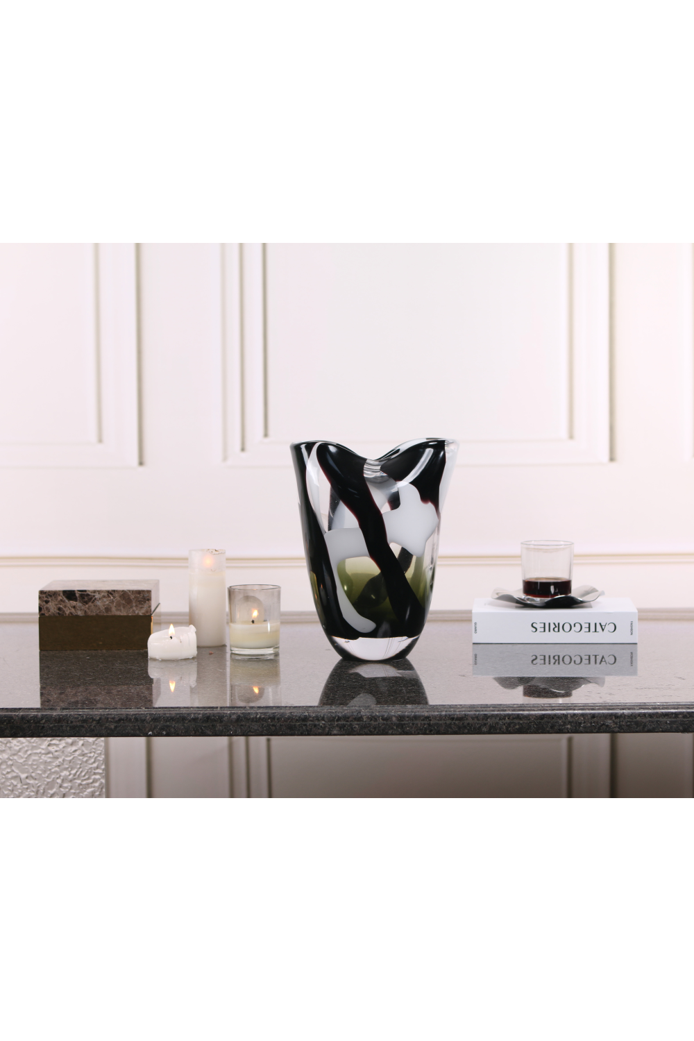 Black Glass Vase | Liang & Eimil Natasha | Oroa.com