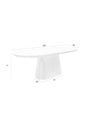 Oval Wood Dining Table | DF Almira | OROA.com