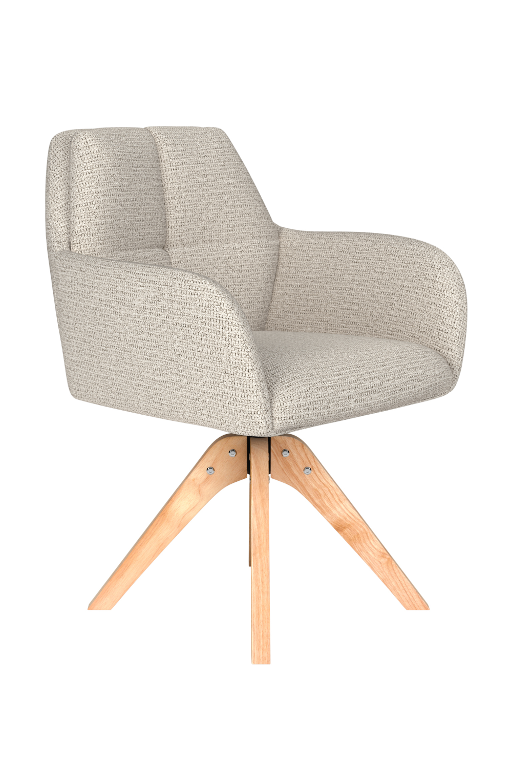 Square Tufted Wooden Swivel Armchair | DF Pete | Oroa.com