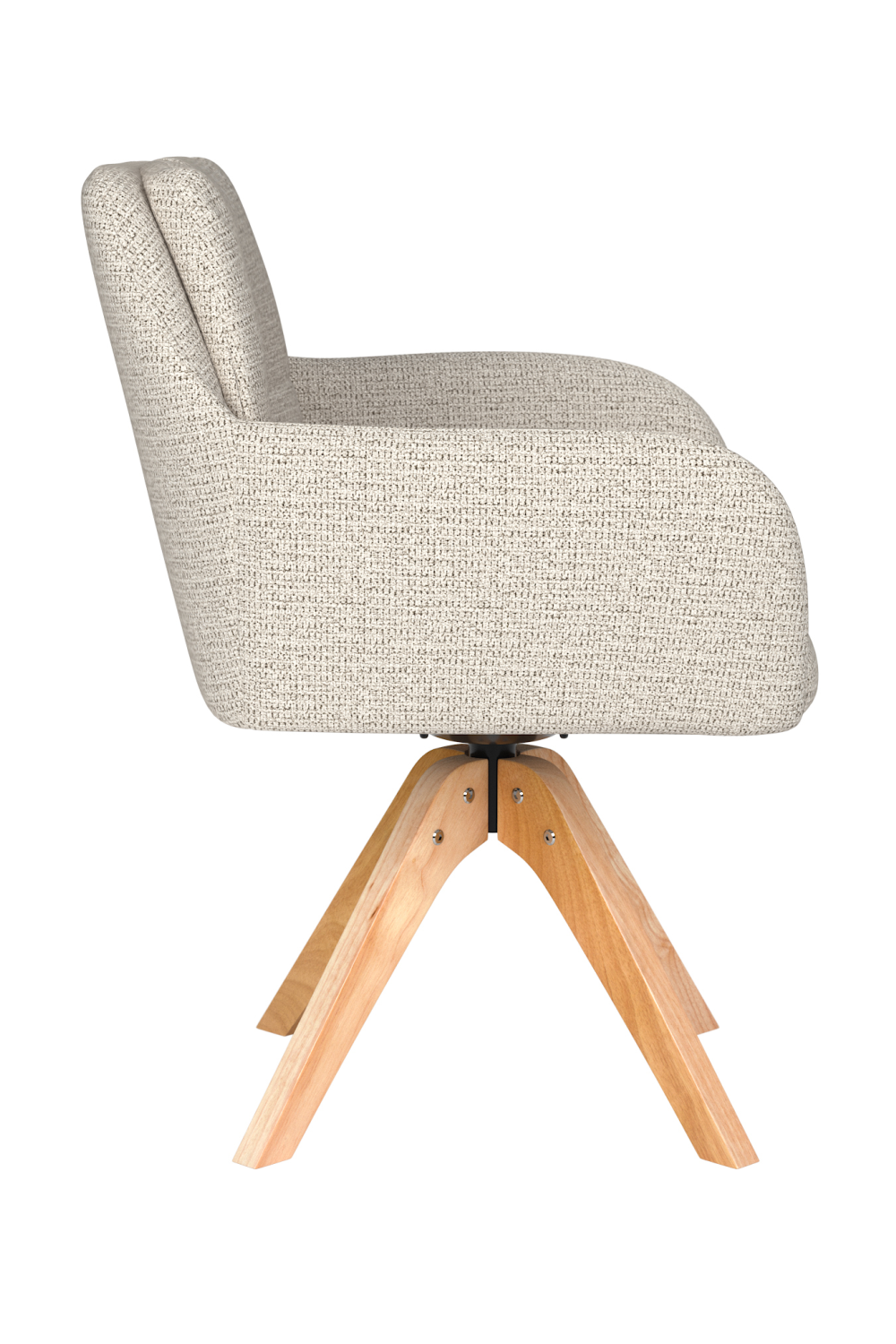 Square Tufted Wooden Swivel Armchair | DF Pete | Oroa.com