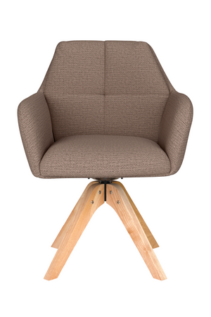 Square Tufted Wooden Swivel Armchair | DF Pete | Oroa.com