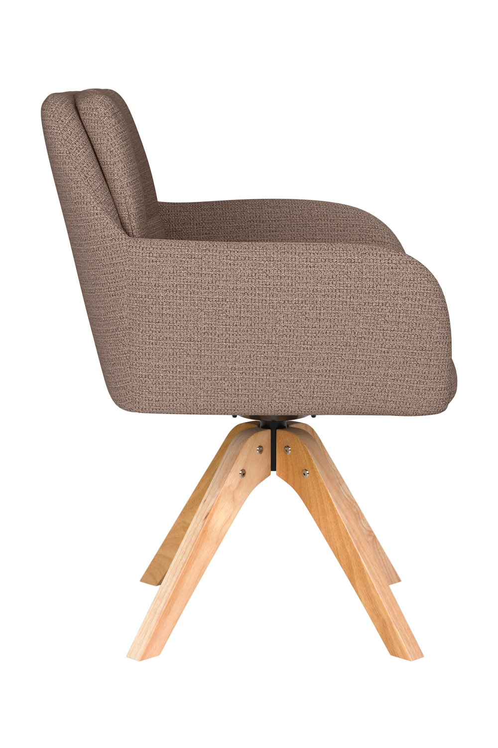 Square Tufted Wooden Swivel Armchair | DF Pete | Oroa.com