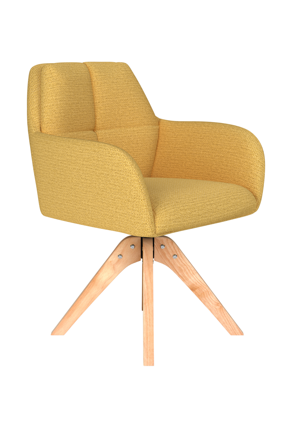 Square Tufted Wooden Swivel Armchair | DF Pete | Oroa.com