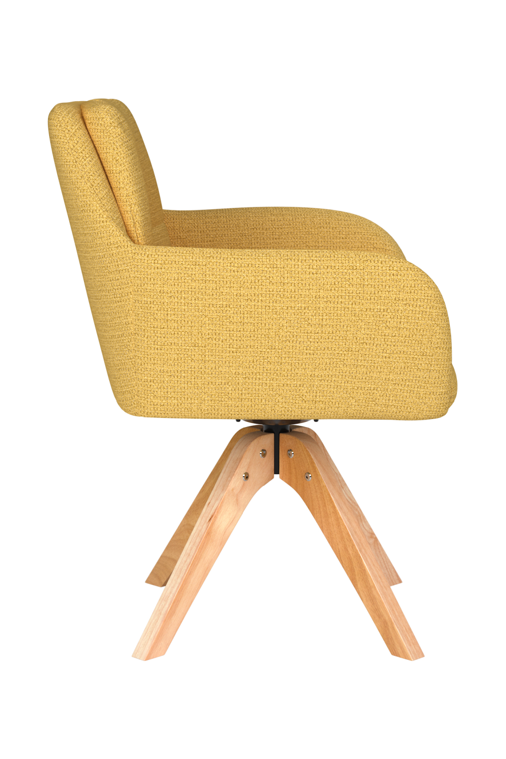 Square Tufted Wooden Swivel Armchair | DF Pete | Oroa.com