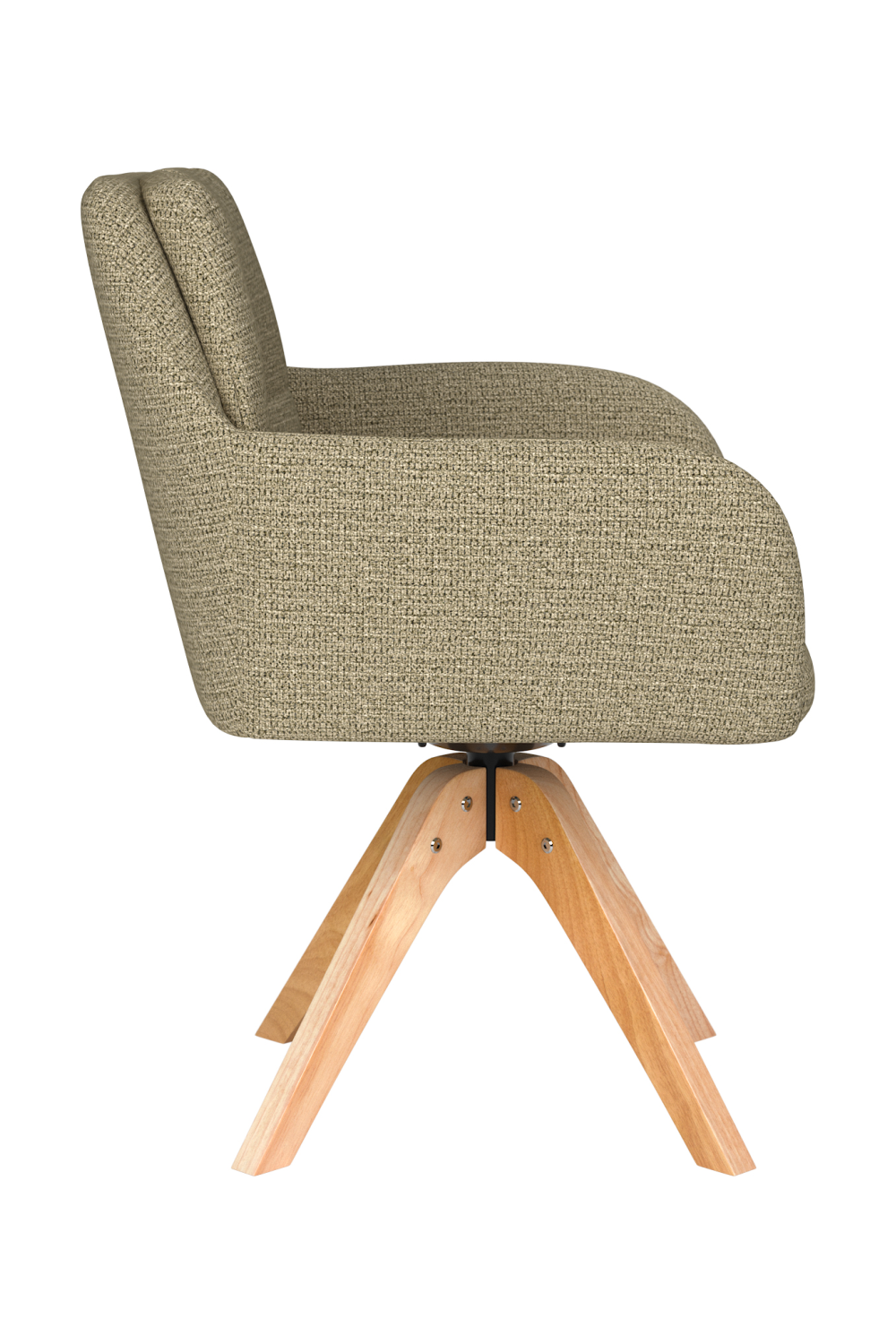 Square Tufted Wooden Swivel Armchair | DF Pete | Oroa.com