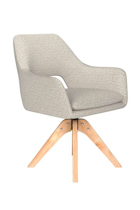 Cut-Out Back Wooden Swivel Armchair | DF Mos | Oroa.com