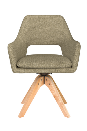 Cut-Out Back Wooden Swivel Armchair | DF Mos | Oroa.com