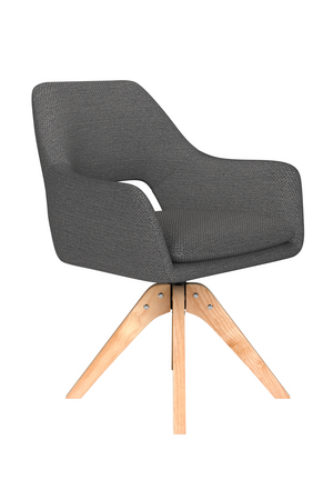 Cut-Out Back Wooden Swivel Armchair | DF Mos | Oroa.com
