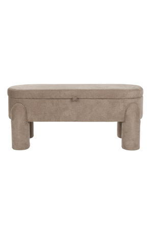 Gray Oval Storage Bench | DF Orly | OROA.com