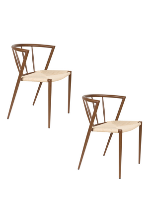 Woven Paper Seat Dining Chairs (2) | DF Che | Oroa.com
