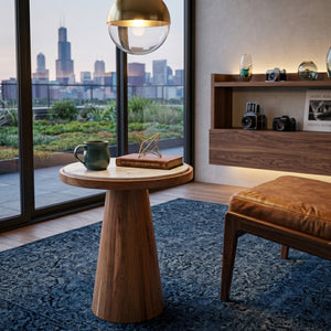   Acacia Wood Marble Side Table | Oroa.com